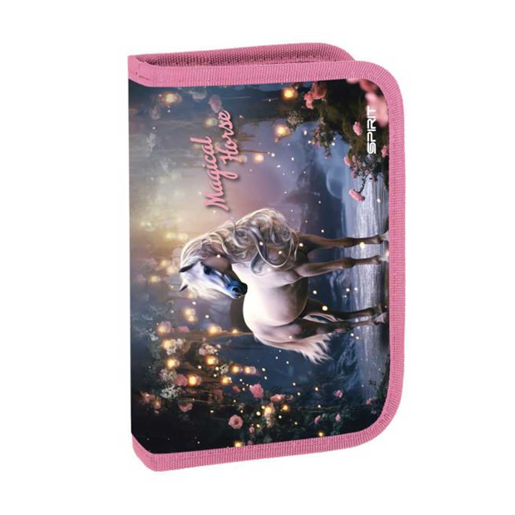 imagen de Spirit: Estuche de lápices de tres niveles con diseño de caballo mágico de 28 piezas 1