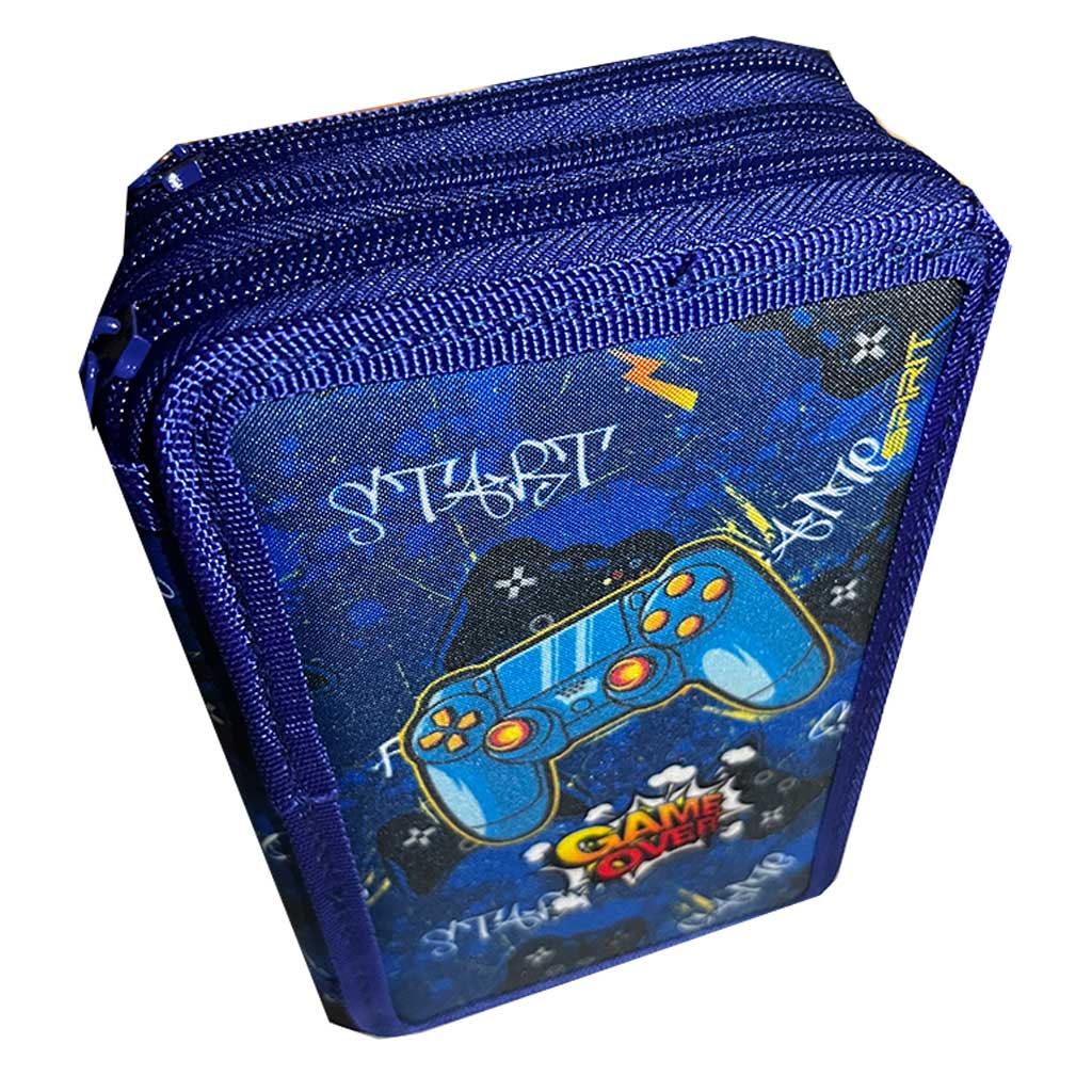 imagen de Spirit: Estuche de lápices de tres niveles con diseño de Game Over gamer de 28 piezas 2