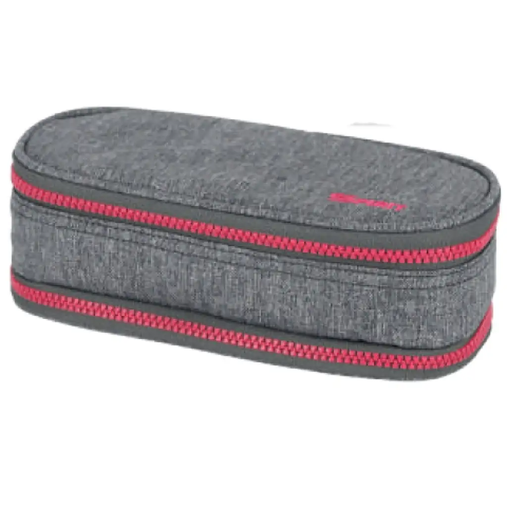 imagen de Spirit: Estuche ovalado gris y rosa de dos compartimentos 1