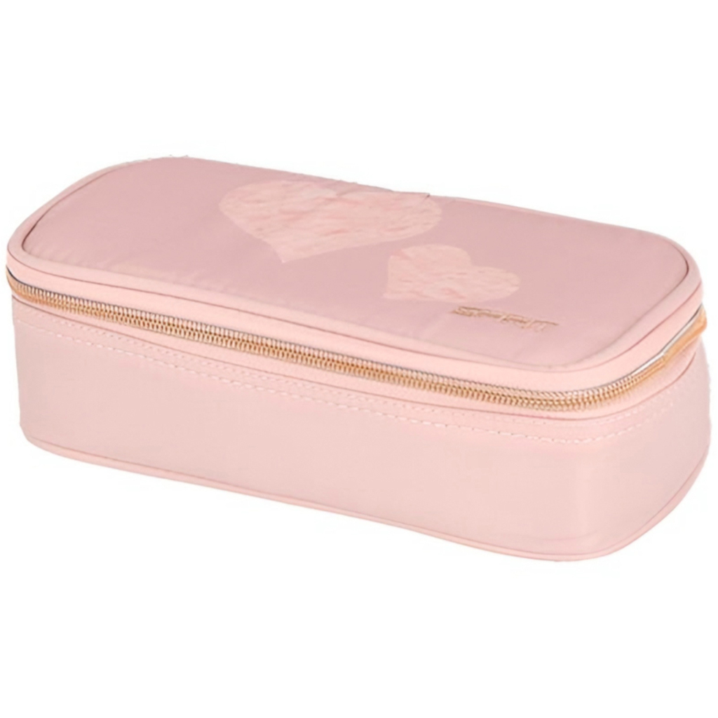 imagen de Spirit: Estuche ovalado rosa con corazones 23x10cm 1