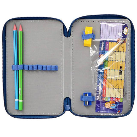 imagen de Spirit: Fútbol Azul estuche de lápices de tres niveles 3