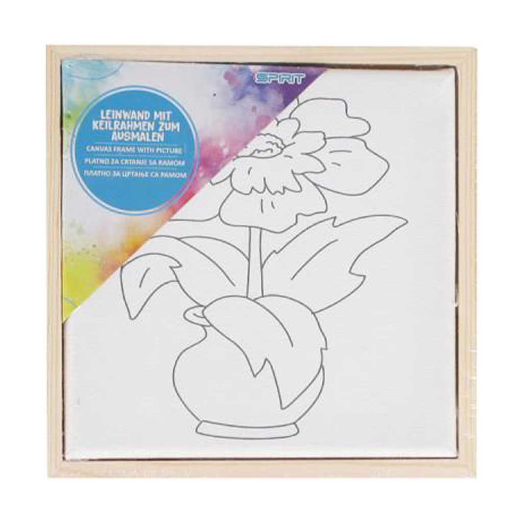 imagen de Spirit: Lienzo pintado con diseño de flores tensado 15x15cm 1