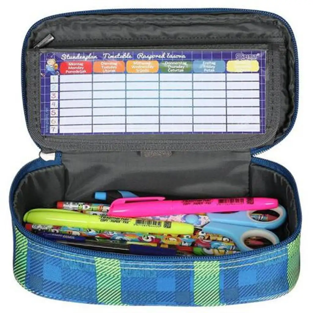imagen de Spirit: Mi Bolsa azul a cuadros estuche ovalado 23x10cm 2