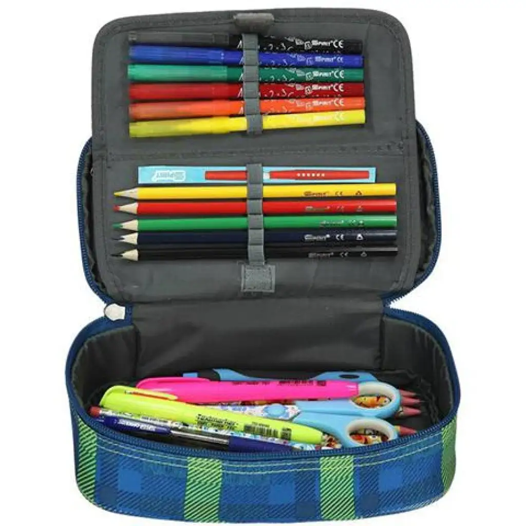 imagen de Spirit: Mi Bolsa azul a cuadros estuche ovalado 23x10cm 3