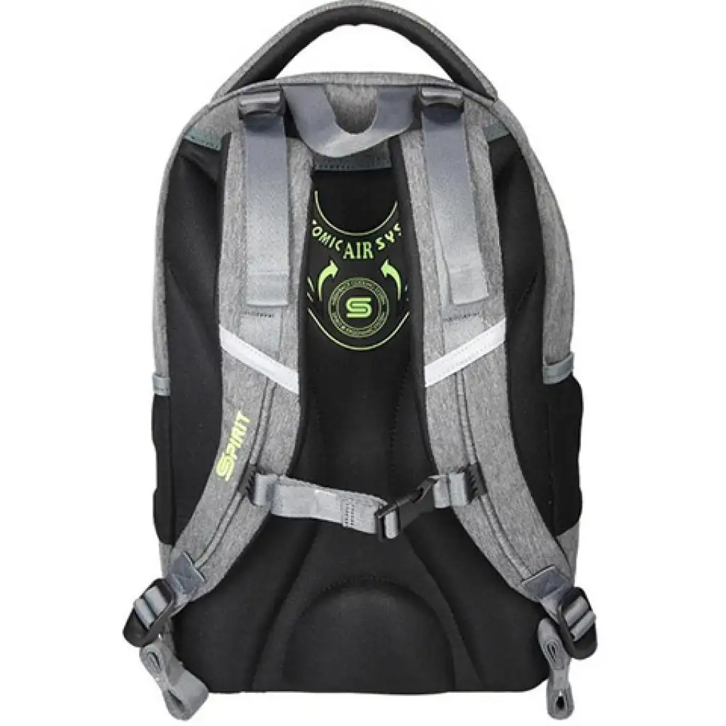 imagen de Spirit: Mochila ergonómica gris-negro-amarillo urbana 46x33x22cm 2