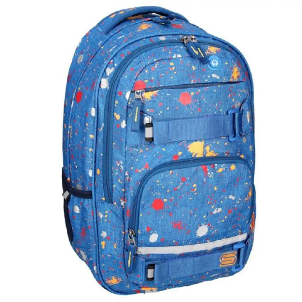 imagen de Spirit: Mochila escolar azul con manchas redondeadas, mochila 46x33x22cm 1
