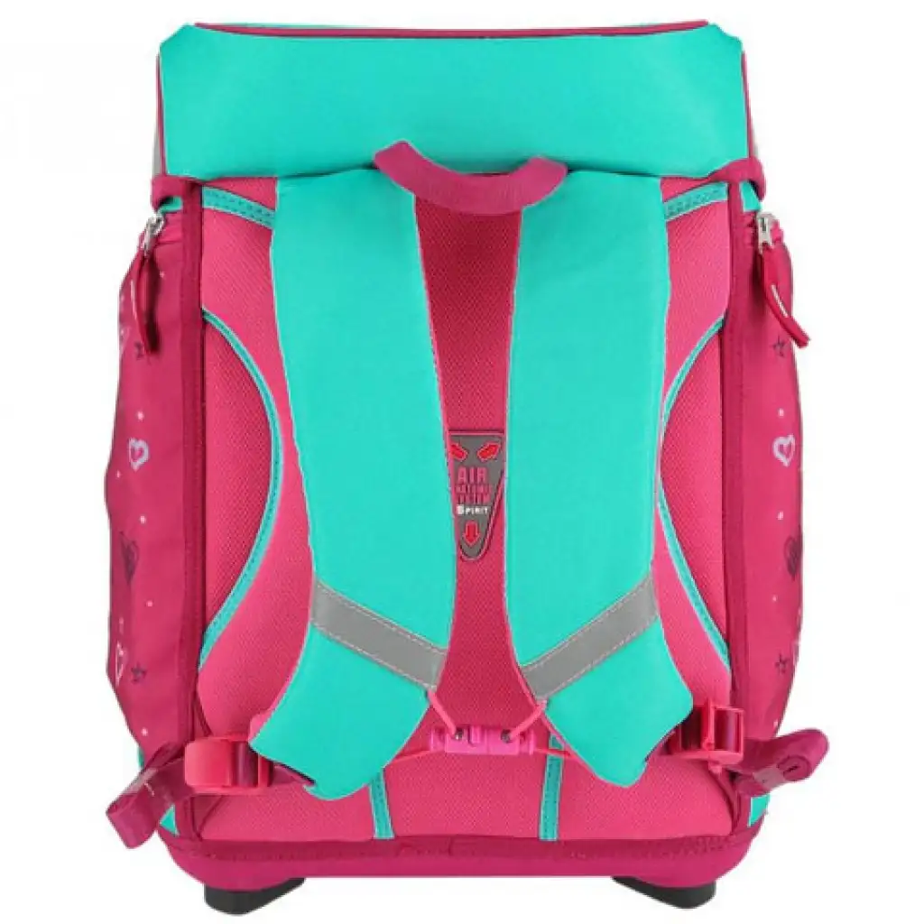 imagen de Spirit: Mochila escolar azul-rosa de 5 piezas con accesorios y luz LED 3