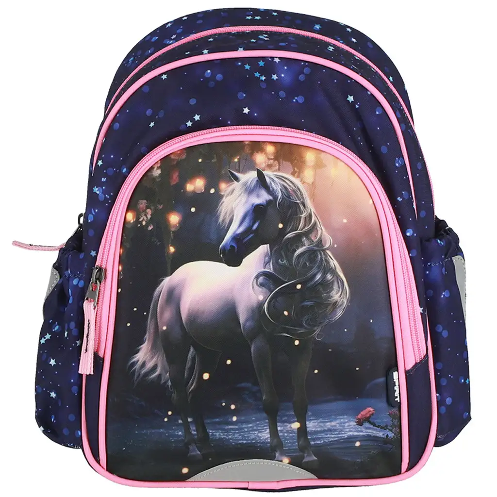 imagen de Spirit: Mochila escolar con estampado de caballo blanco, mochila 24x13x31cm 2