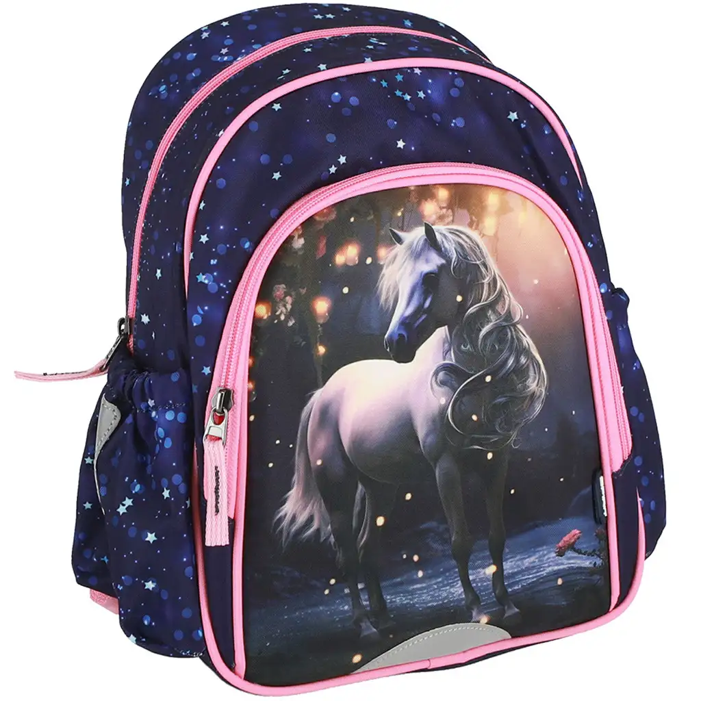 imagen de Spirit: Mochila escolar con estampado de caballo blanco, mochila 24x13x31cm 1