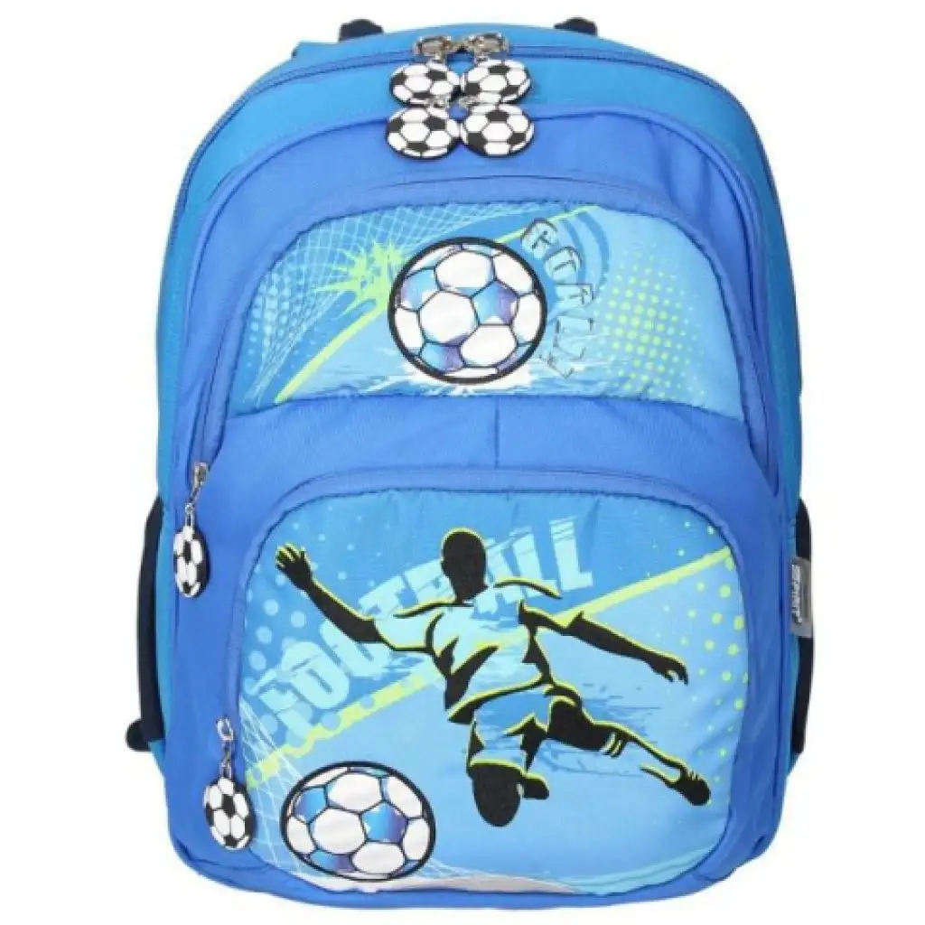 imagen de Spirit: Mochila escolar ergonómica azul de fútbol 1