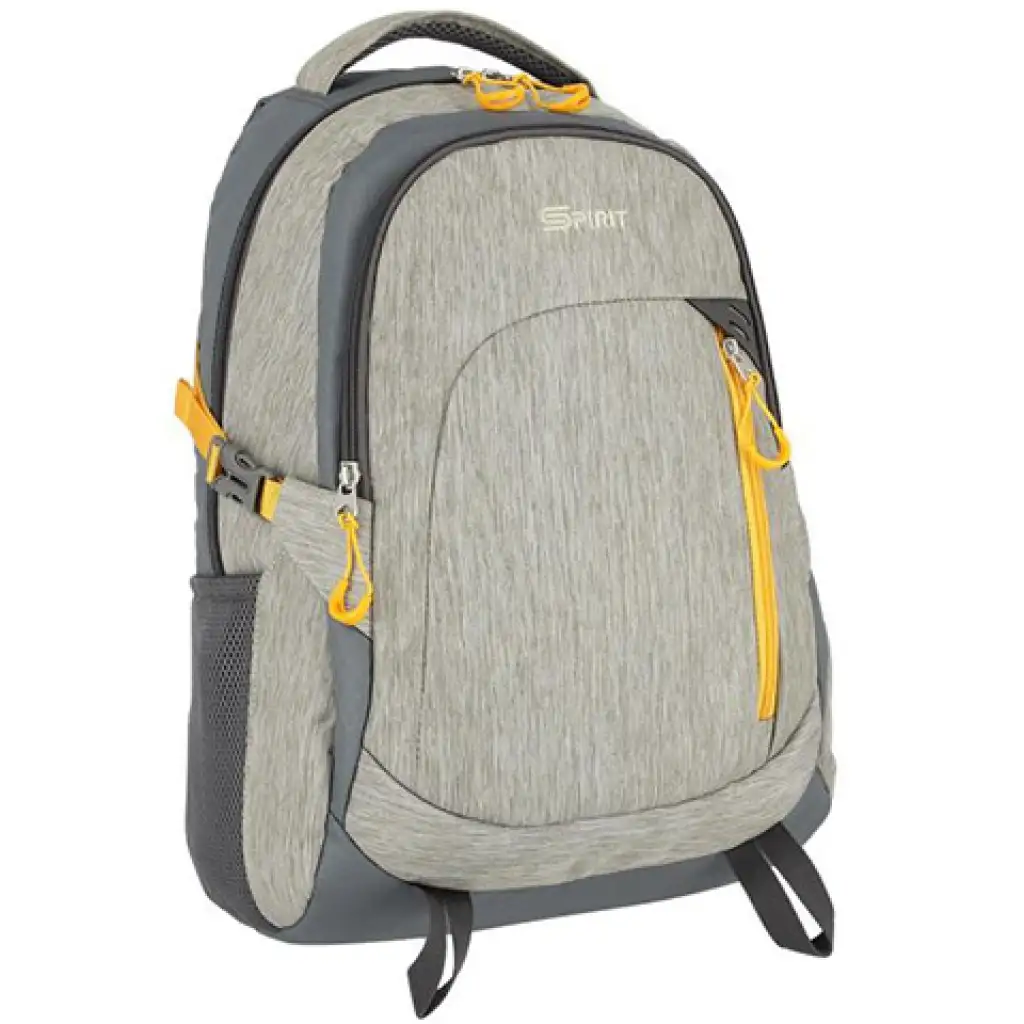 imagen de Spirit: Mochila escolar gris y amarilla con esquinas redondeadas 48x31x20cm 1
