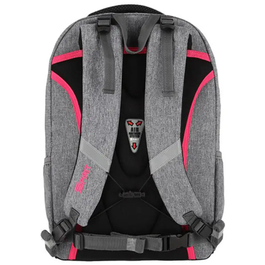 imagen de Spirit: Mochila escolar gris y rosa con esquinas redondeadas 46x33x22cm 2