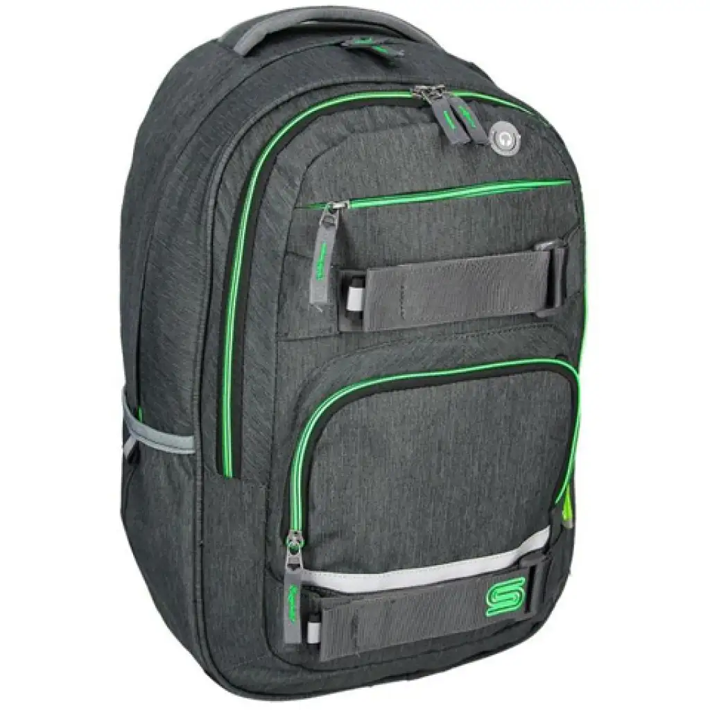 imagen de Spirit: Mochila escolar gris y verde con esquinas redondeadas 46x33x22cm 1