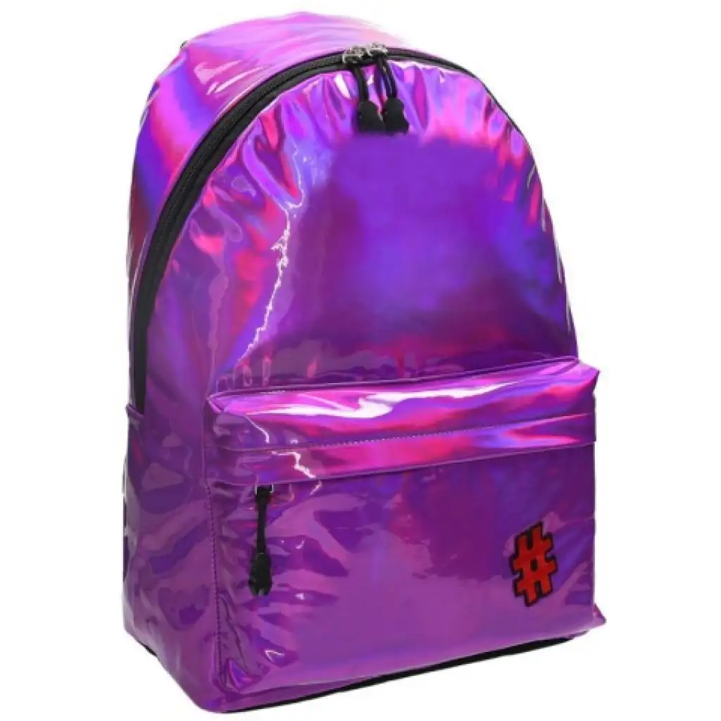 imagen de Spirit: Mochila escolar metálica morada, mochila 43x31x19cm 2