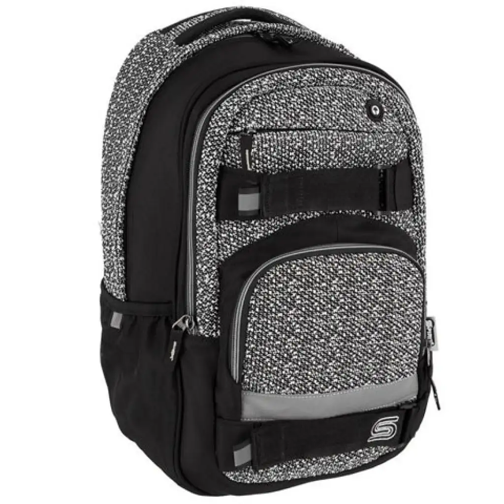 imagen de Spirit: Mochila escolar negra-blanca con forma redondeada 46x32x19cm 1