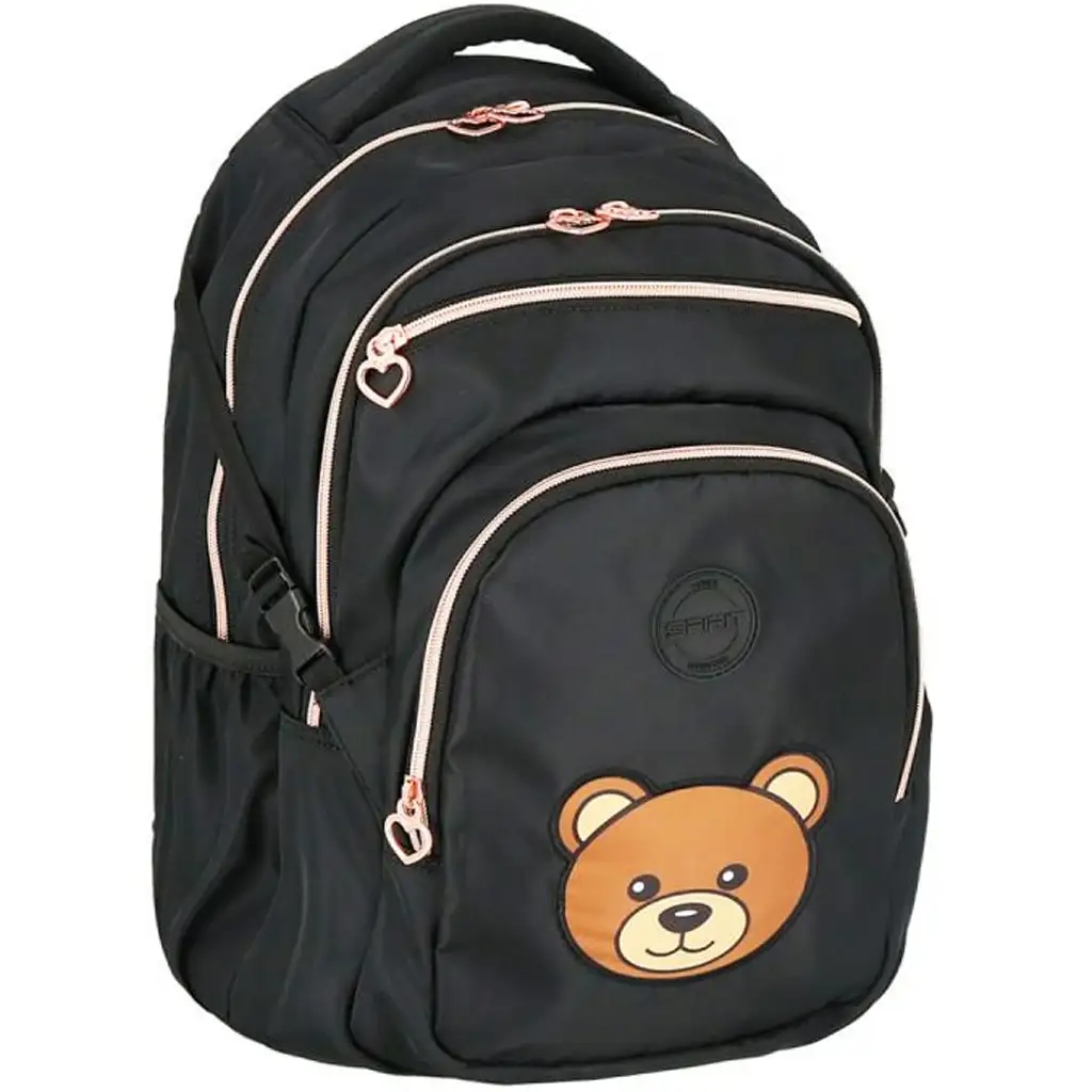 imagen de Spirit: Mochila escolar negra con osito Masha, mochila 46x31x21cm 1