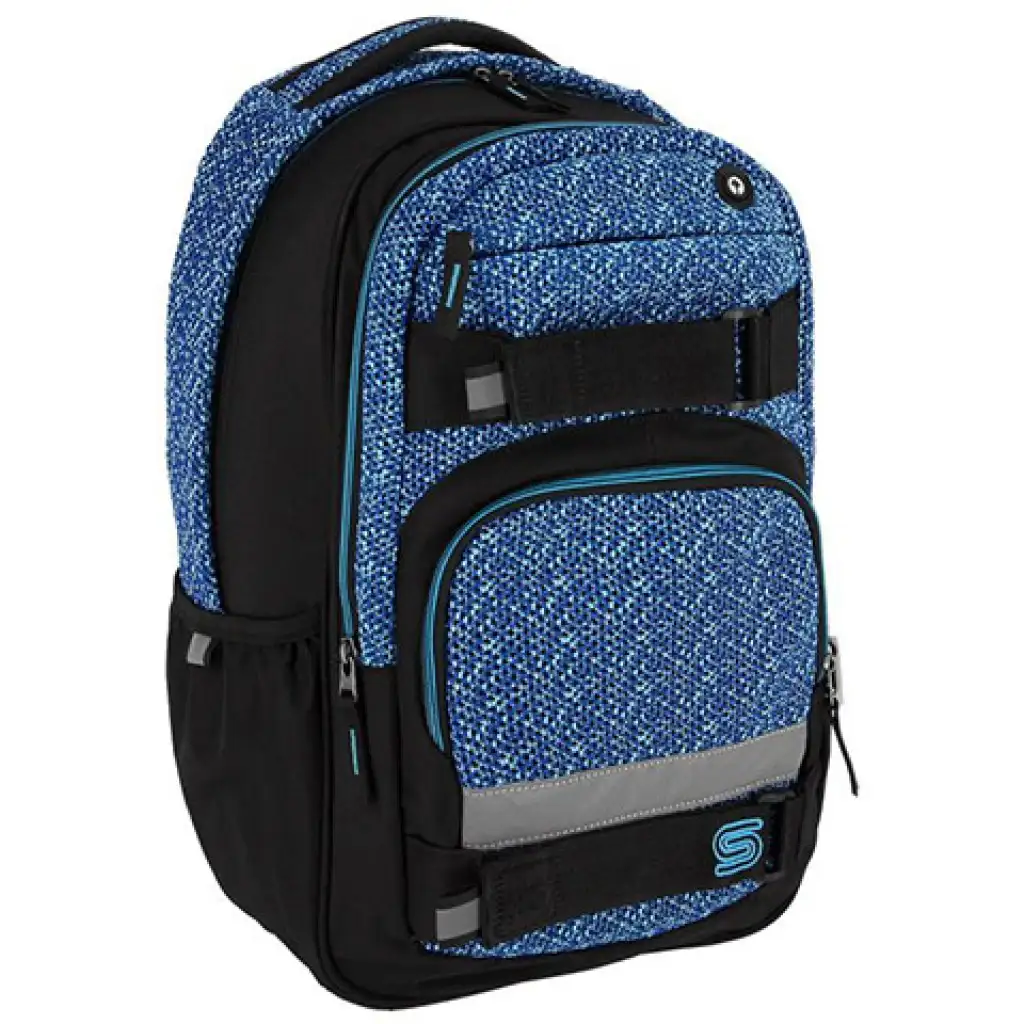 imagen de Spirit: Mochila escolar negra y azul Campus, mochila 46x33x22cm 1