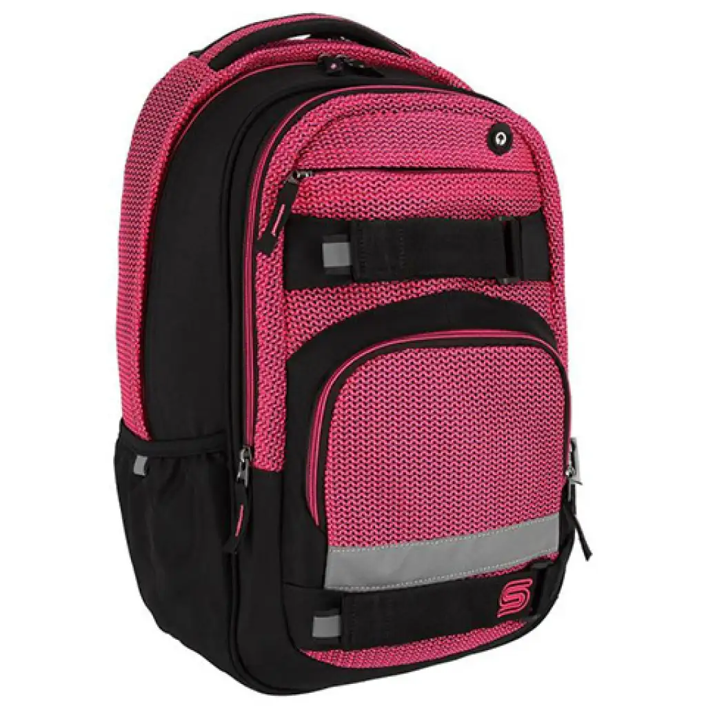 imagen de Spirit: Mochila escolar negra y rosa con esquinas redondeadas 46x33x22cm 1