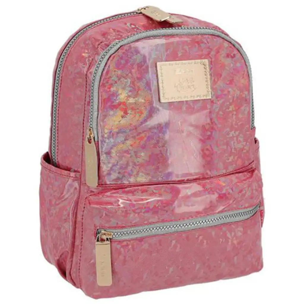 imagen de Spirit: Mochila escolar redonda Lizzy de color rojo, mochila 27x12,5x33cm 1