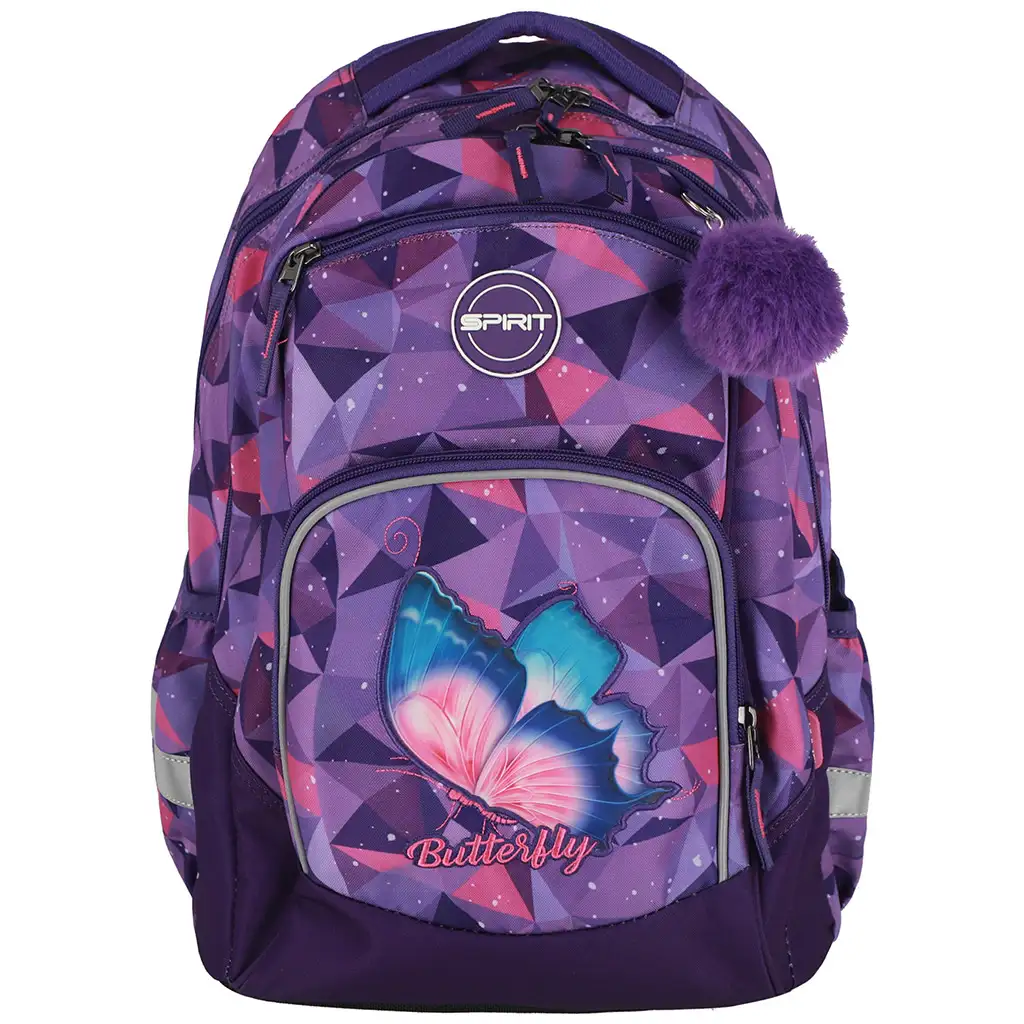 imagen de Spirit: Mochila escolar redondeada con diseño 3D de mariposa, 34x26x44cm 3