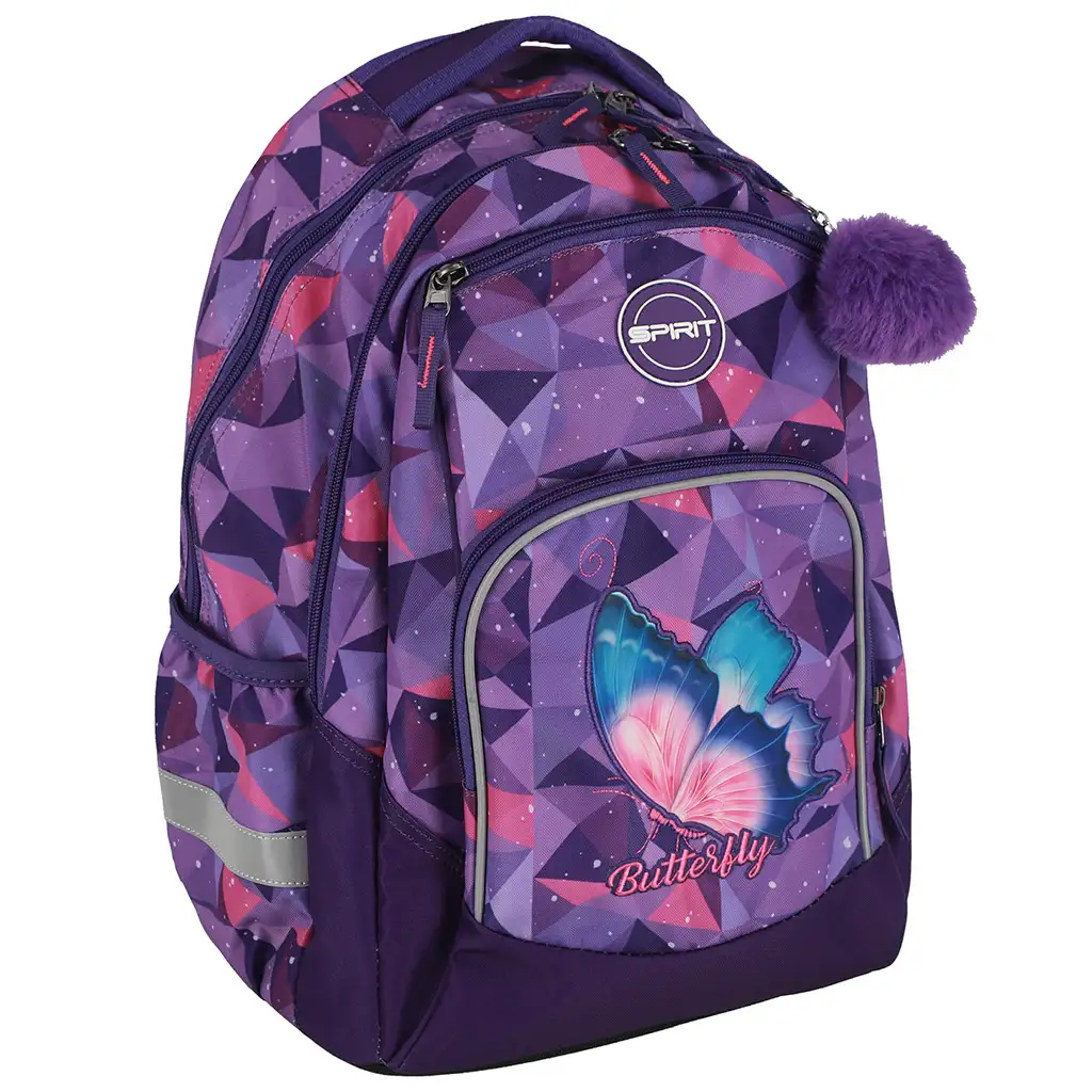 imagen de Spirit: Mochila escolar redondeada con diseño 3D de mariposa, 34x26x44cm 1