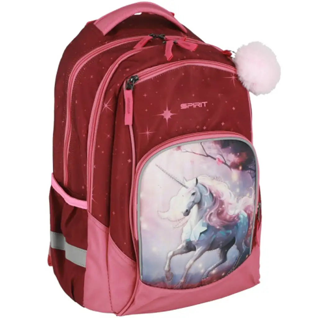 imagen de Spirit: Mochila escolar redondeada con diseño 3D de unicornio, mochila 34x26x44cm 1