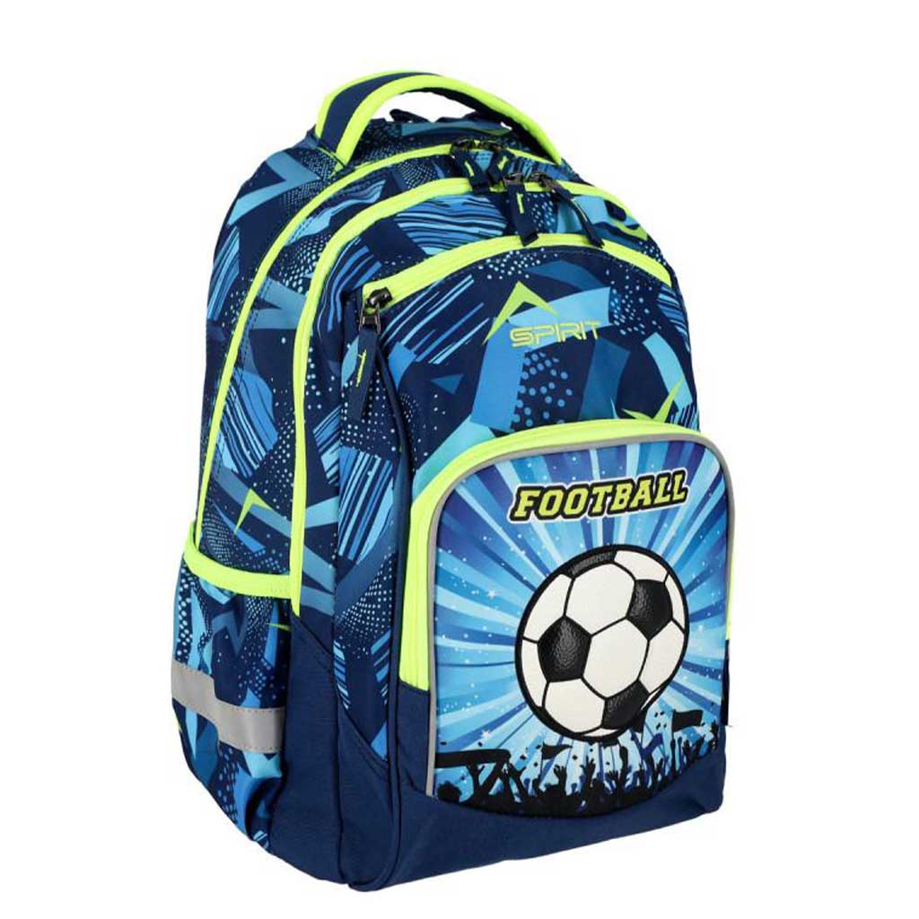 imagen de Spirit: Mochila escolar redondeada con diseño de fútbol 3D, mochila 34x26x44cm 1