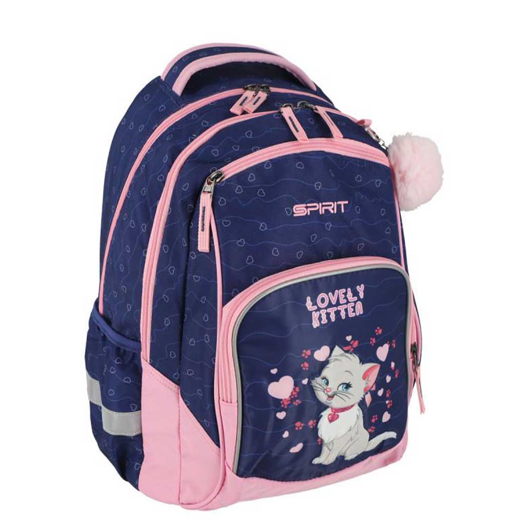 imagen de Spirit: Mochila escolar redondeada con diseño de gatito encantador 3D, mochila 34x26x44cm 1