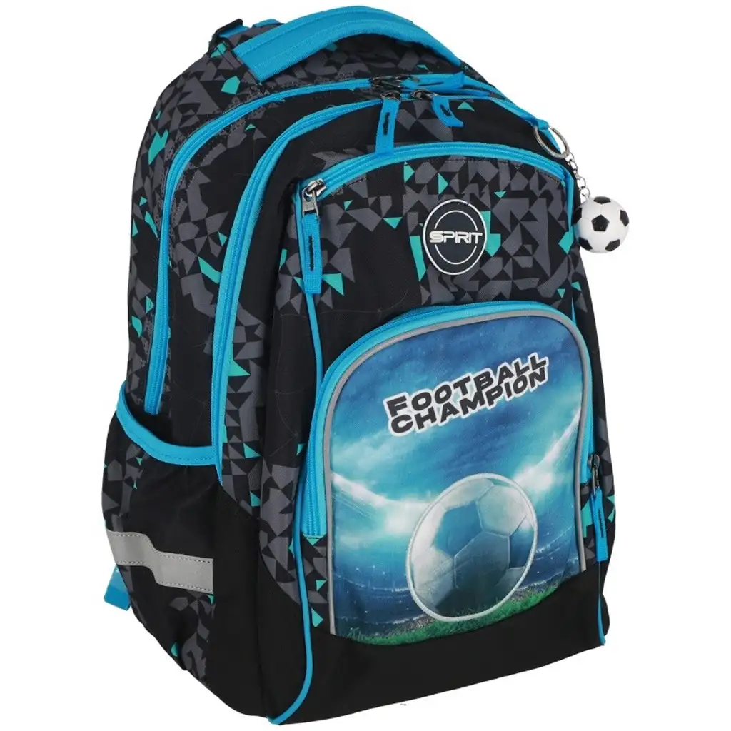imagen de Spirit: Mochila escolar redondeada de fútbol Champion 3D con diseño, mochila 34x26x44cm 1