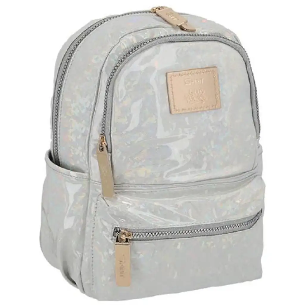 imagen de Spirit: Mochila escolar redondeada Lizzy de color blanco, mochila 27x12,5x33cm 1