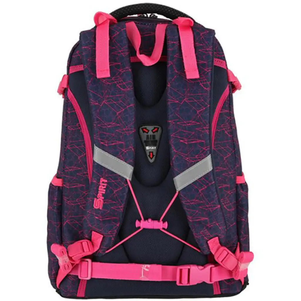 imagen de Spirit: Mochila escolar rosa con estampado geométrico redondeado 2