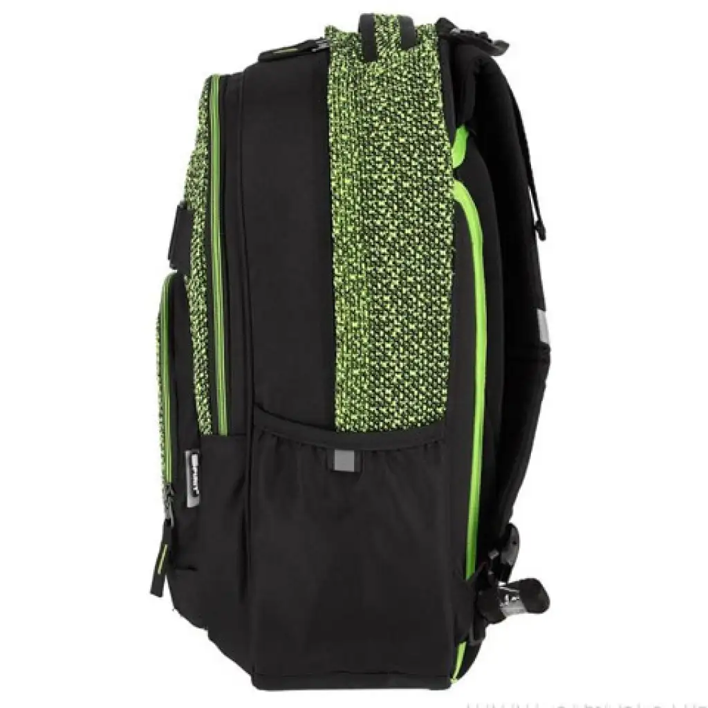 imagen de Spirit: Mochila escolar verde-negra con forma redondeada, 46x32x19cm 2