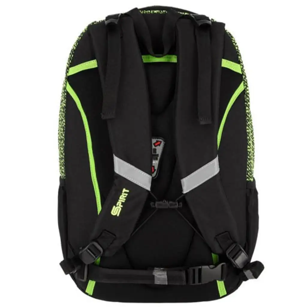imagen de Spirit: Mochila escolar verde-negra con forma redondeada, 46x32x19cm 3