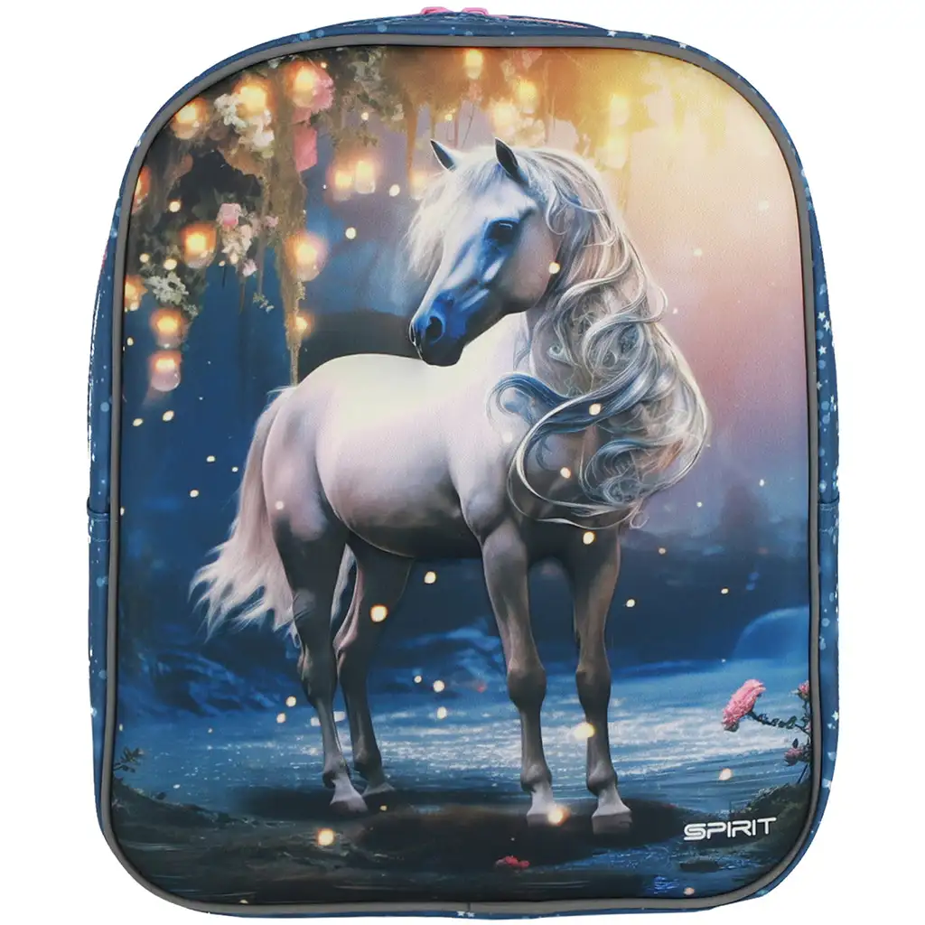 imagen de Spirit: Mochila ovalada 3D con diseño de caballo blanco 30x25x12cm 3