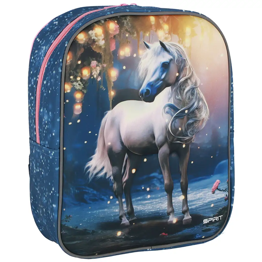 imagen de Spirit: Mochila ovalada 3D con diseño de caballo blanco 30x25x12cm 1