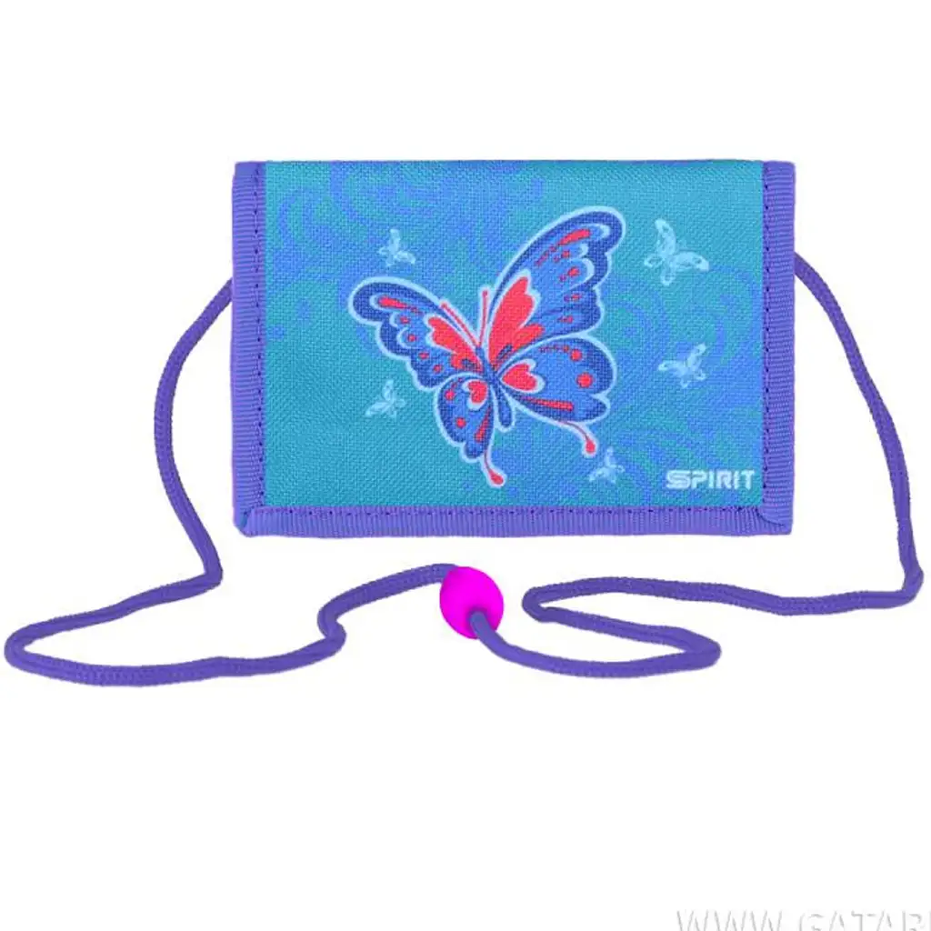 imagen de Spirit: Monedero de mariposa azul-púrpura con velcro 12,5x8,5cm 1