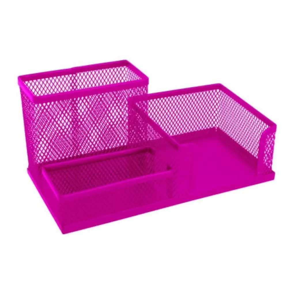 imagen de Spirit: Organizador de escritorio de malla metálica rosa 205x103x98mm 1