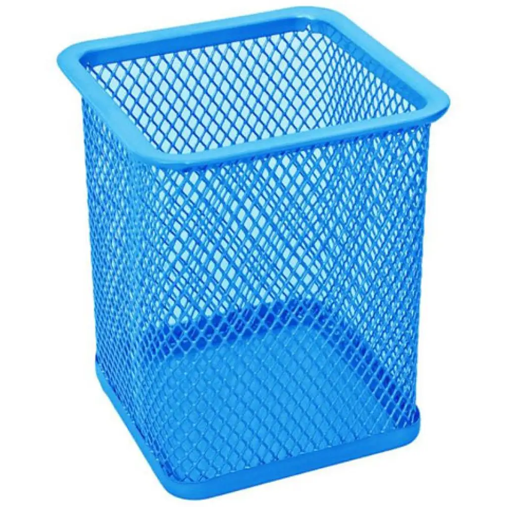 imagen de Spirit: Portalápiz rectangular de malla metálica azul neón 1
