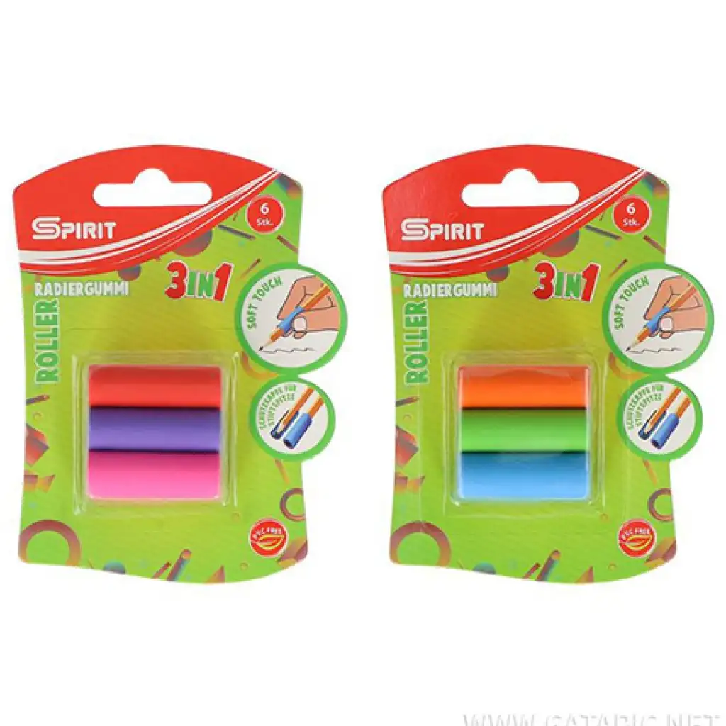 imagen de Spirit: Roller 3en1 para lápiz y goma de borrar en varios colores, set de 6 unidades 1
