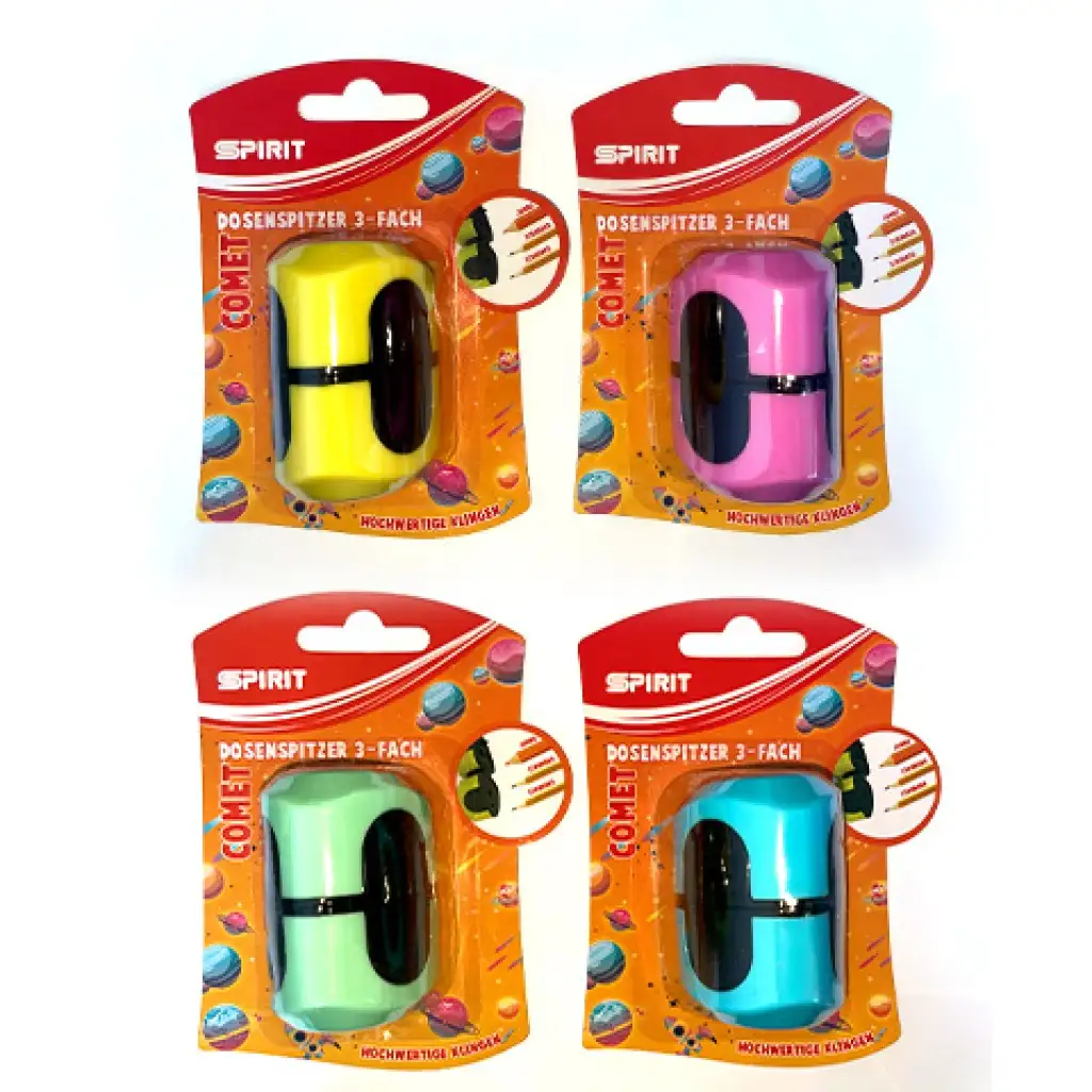 imagen de Spirit: Sacapuntas de 3 agujeros en varias versiones, 1 unidad en embalaje blister 1