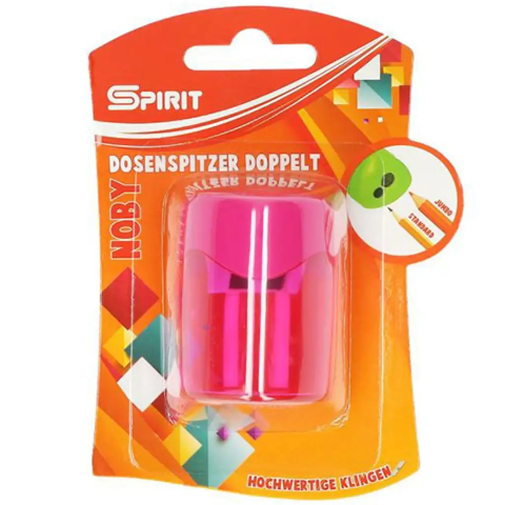 imagen de Spirit: Sacapuntas de depósito de 2 agujeros en varios colores, paquete de 1 unidad 2