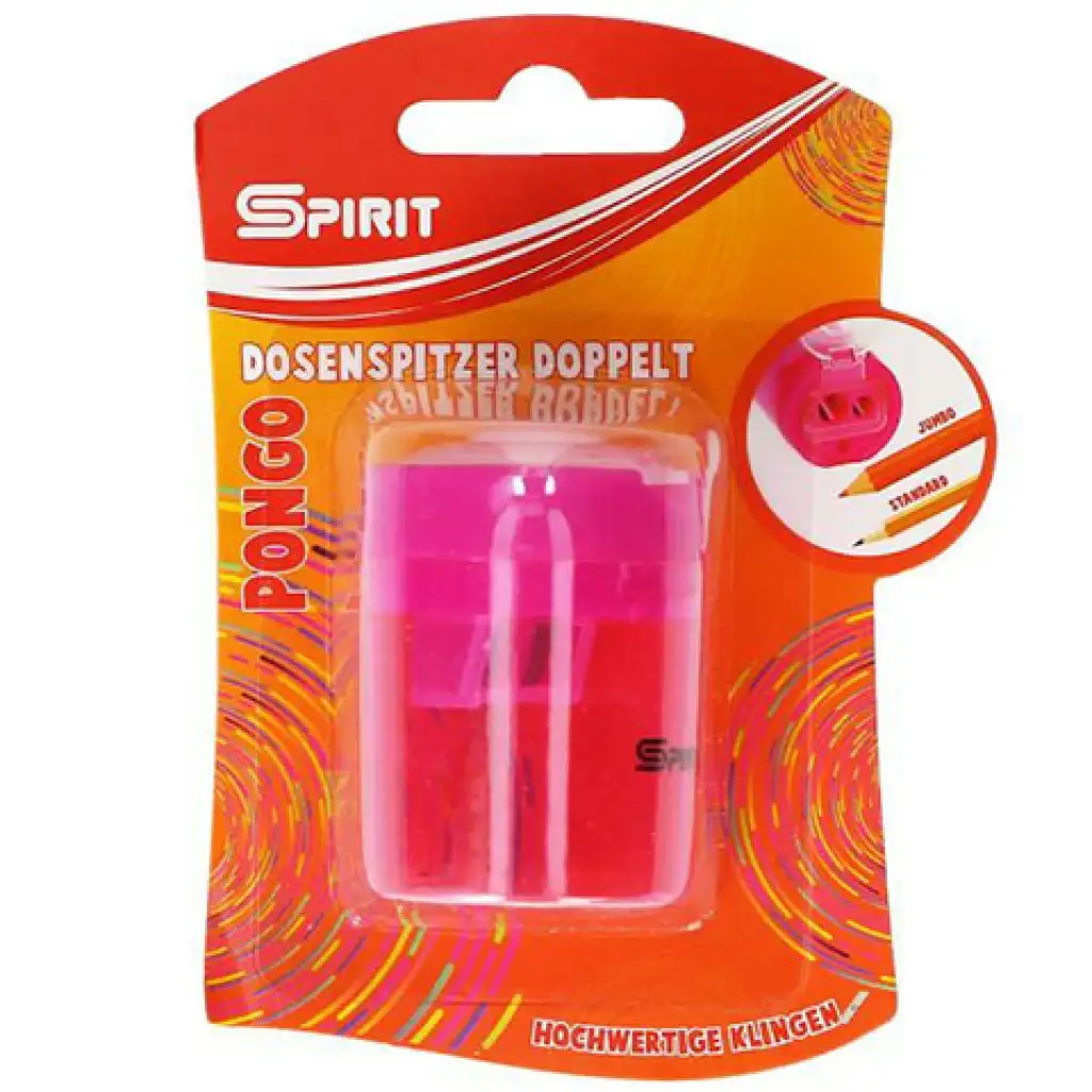 imagen de Spirit: Sacapuntas de doble agujero con depósito en varios colores, paquete de 1 unidad 2