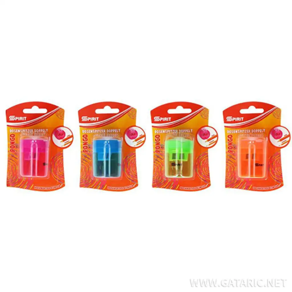 imagen de Spirit: Sacapuntas de doble agujero con depósito en varios colores, paquete de 1 unidad 1