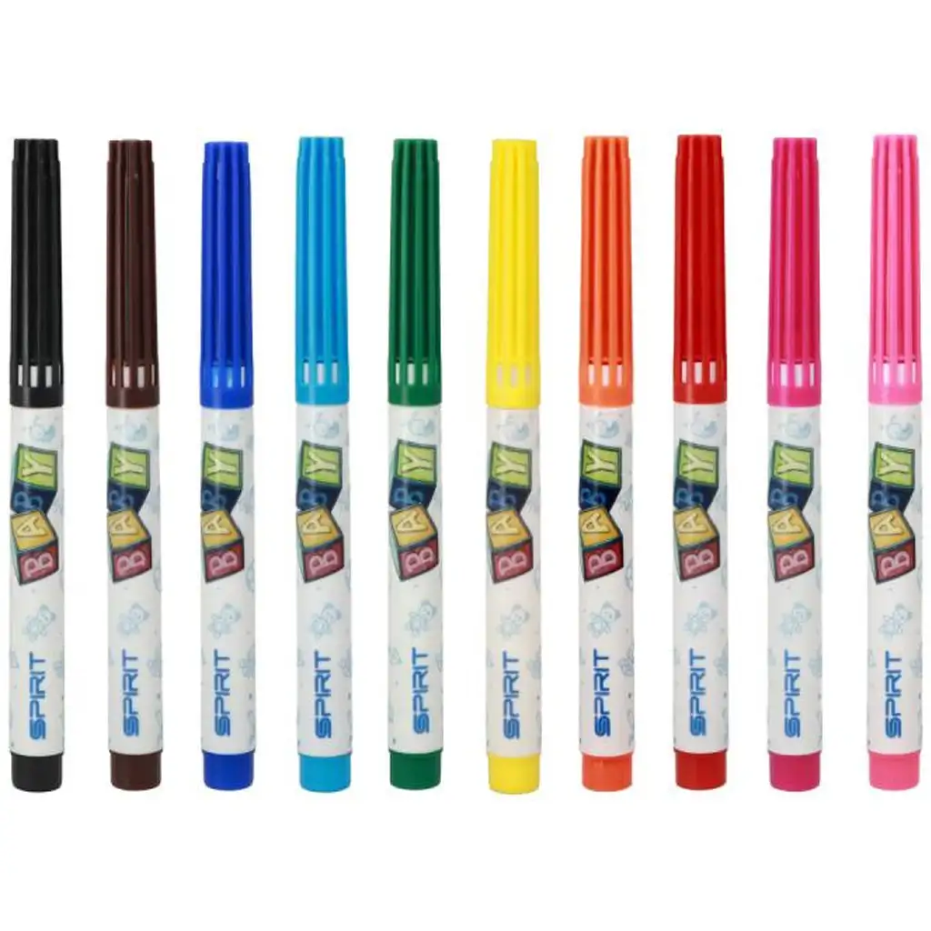 imagen de Spirit: Set de 10 rotuladores lavables de colores para bebés 2