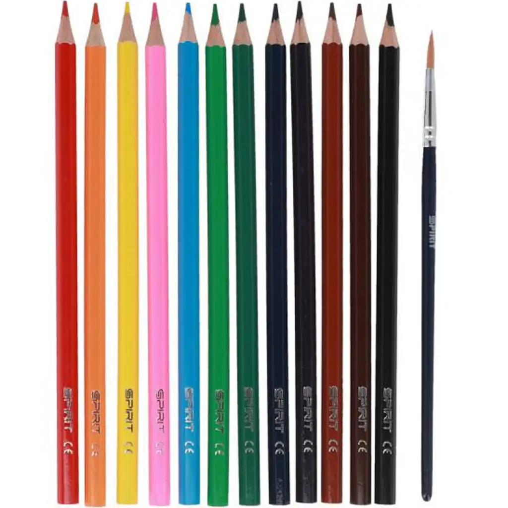 imagen de Spirit: Set de 12 lápices de colores acuarelables en forma triangular con pincel 2