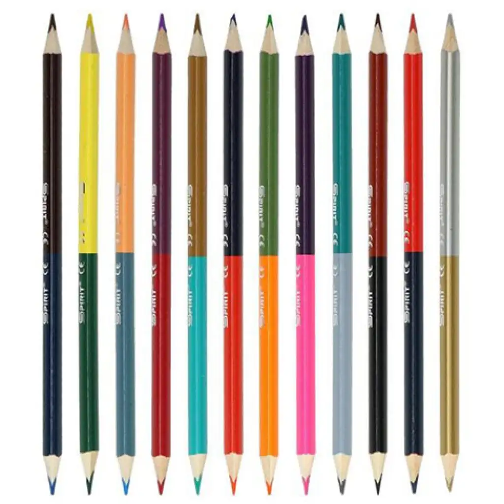 imagen de Spirit: Set de 12 lápices de colores de doble punta en forma de triángulo 2