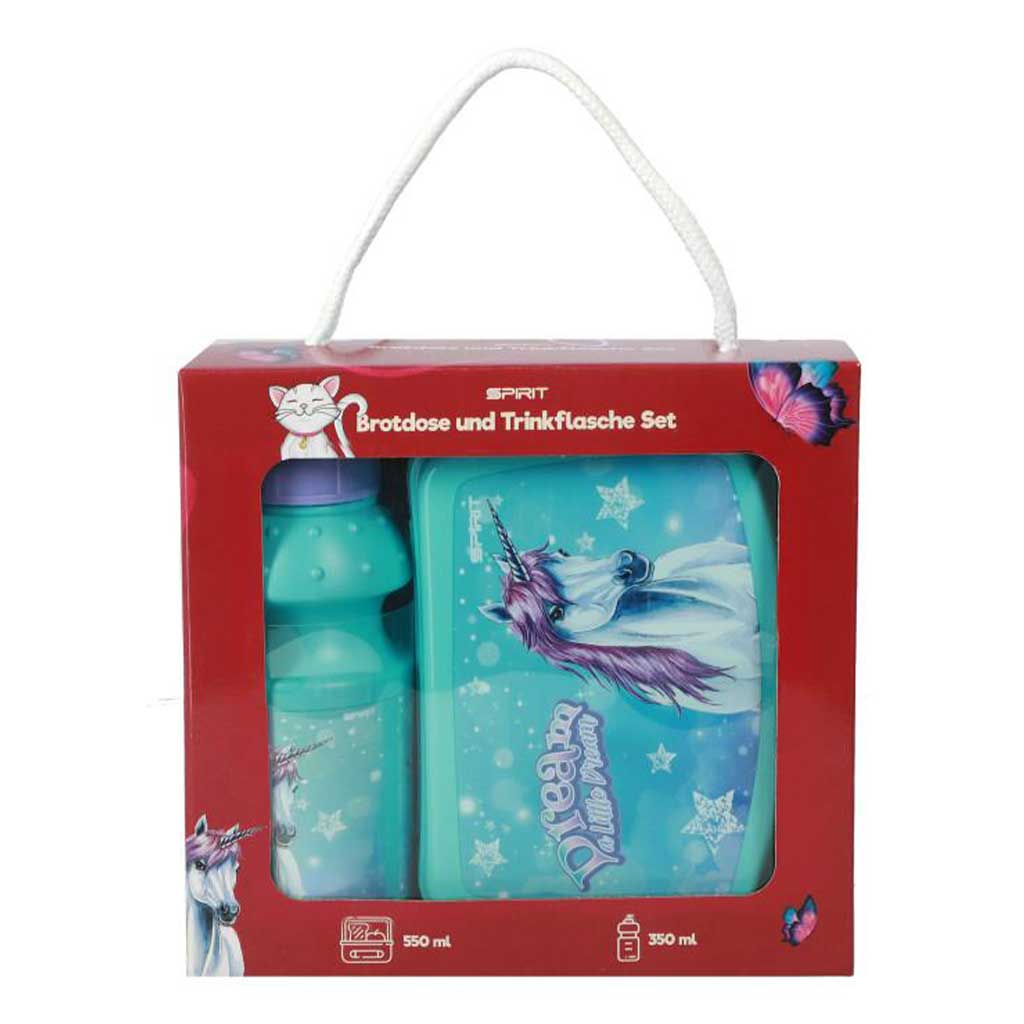 imagen de Spirit: Set de caja de almuerzo y botella de agua con unicornio 1