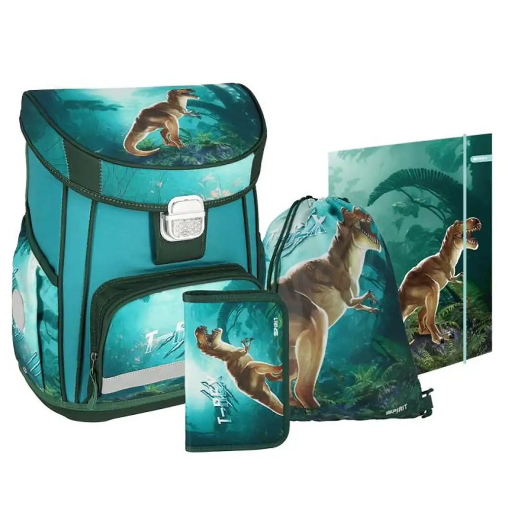 imagen de Spirit: Set de mochila escolar T-rex de 4 piezas 38x28x17cm 1