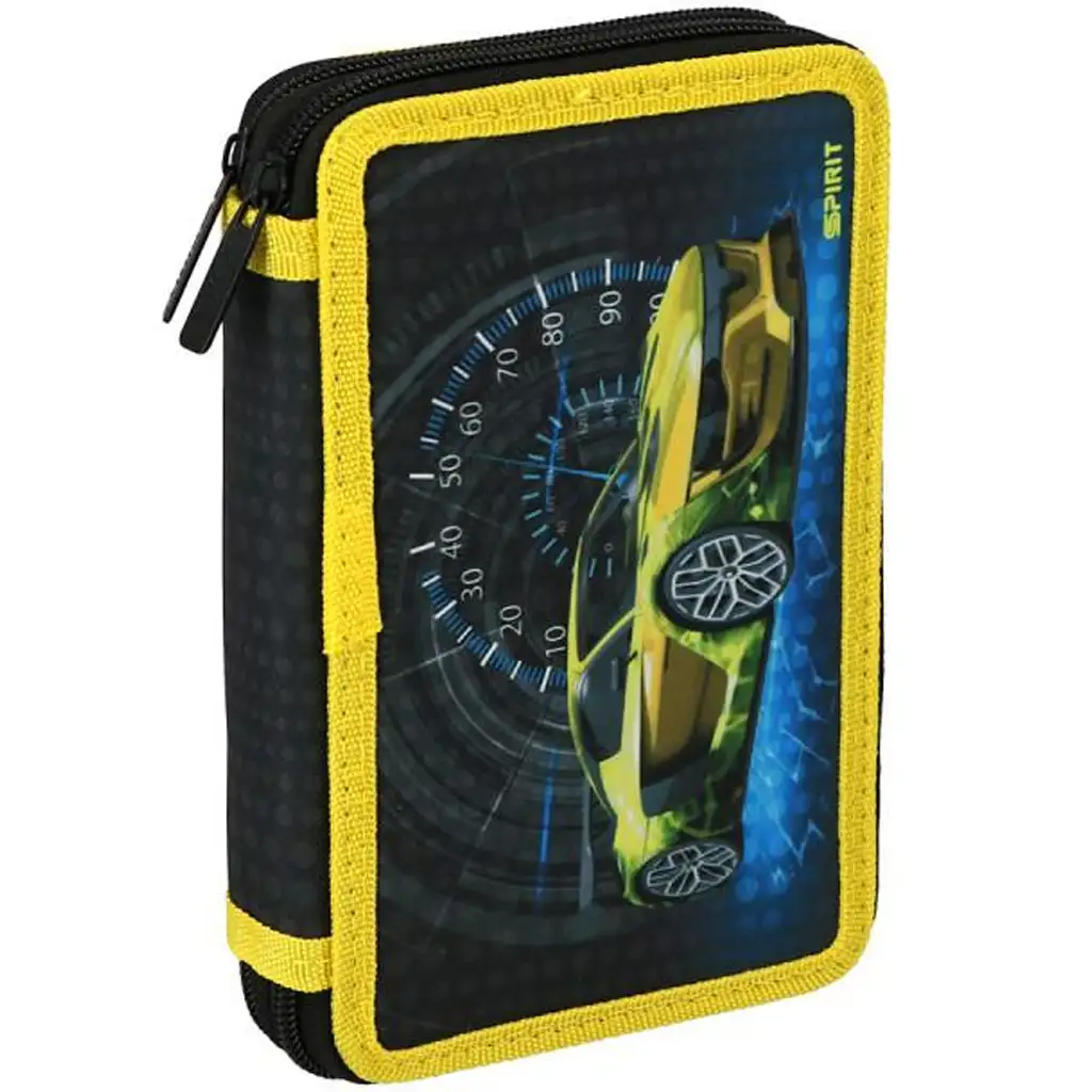 imagen de Spirit: Sport Car coche deportivo amarillo con diseño de coche deportivo estuche de lápices de 2 niveles 1