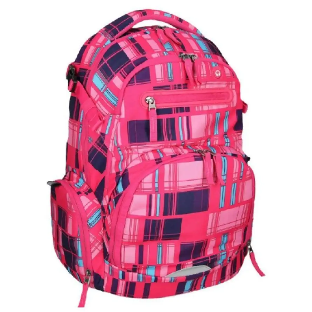 imagen de Spirit: Stinger mochila ergonómica premium de color rosa con estampado de cubos 2